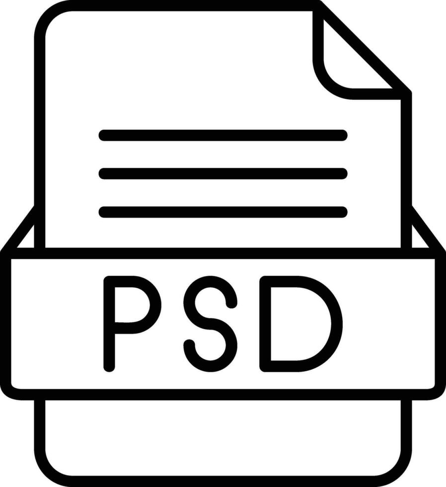 PSD File Format Line Icon vector