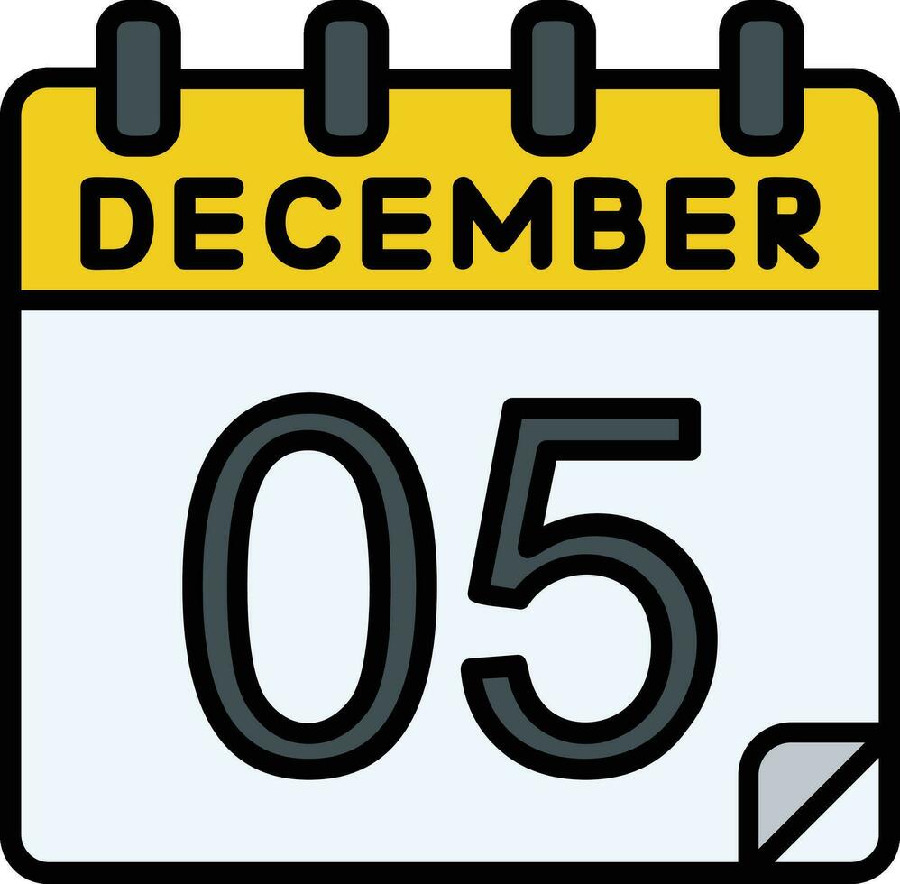 5 5 diciembre lleno icono vector