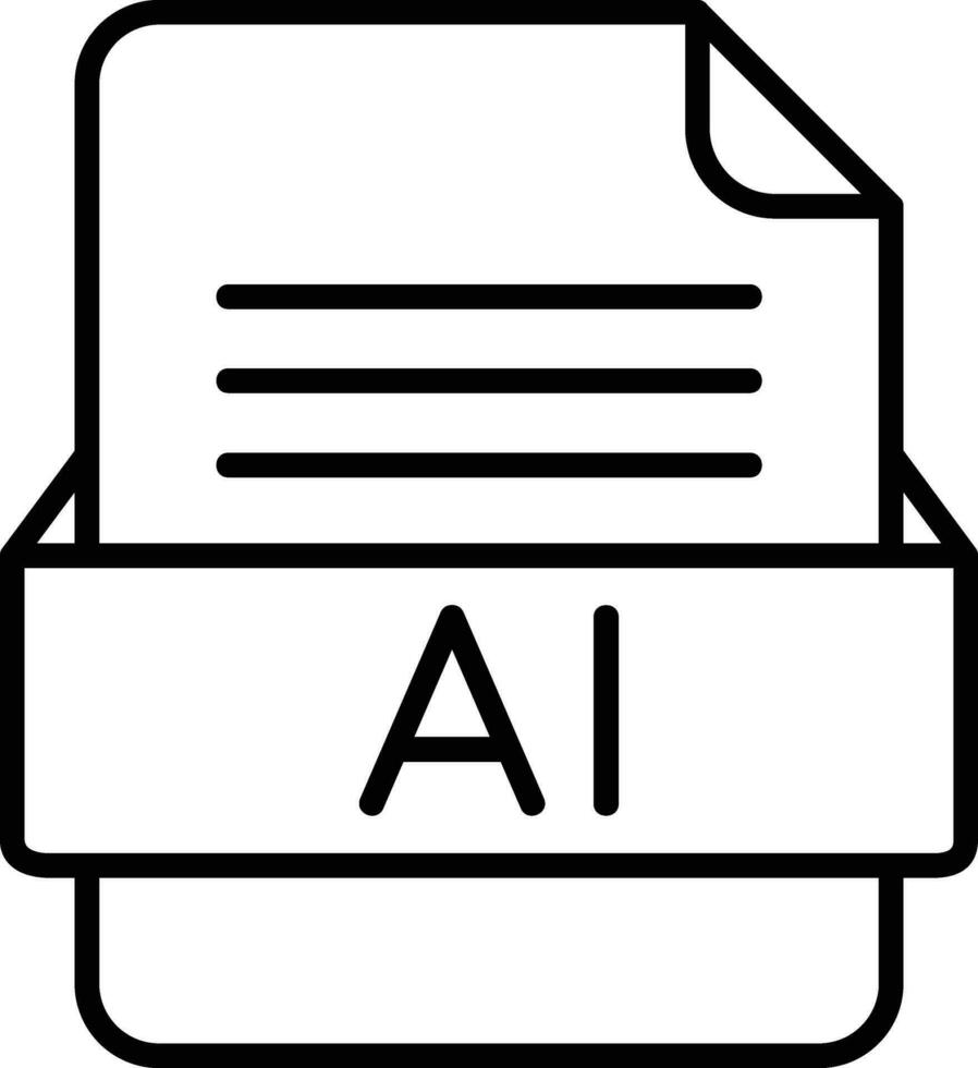 AI File Format Line Icon vector