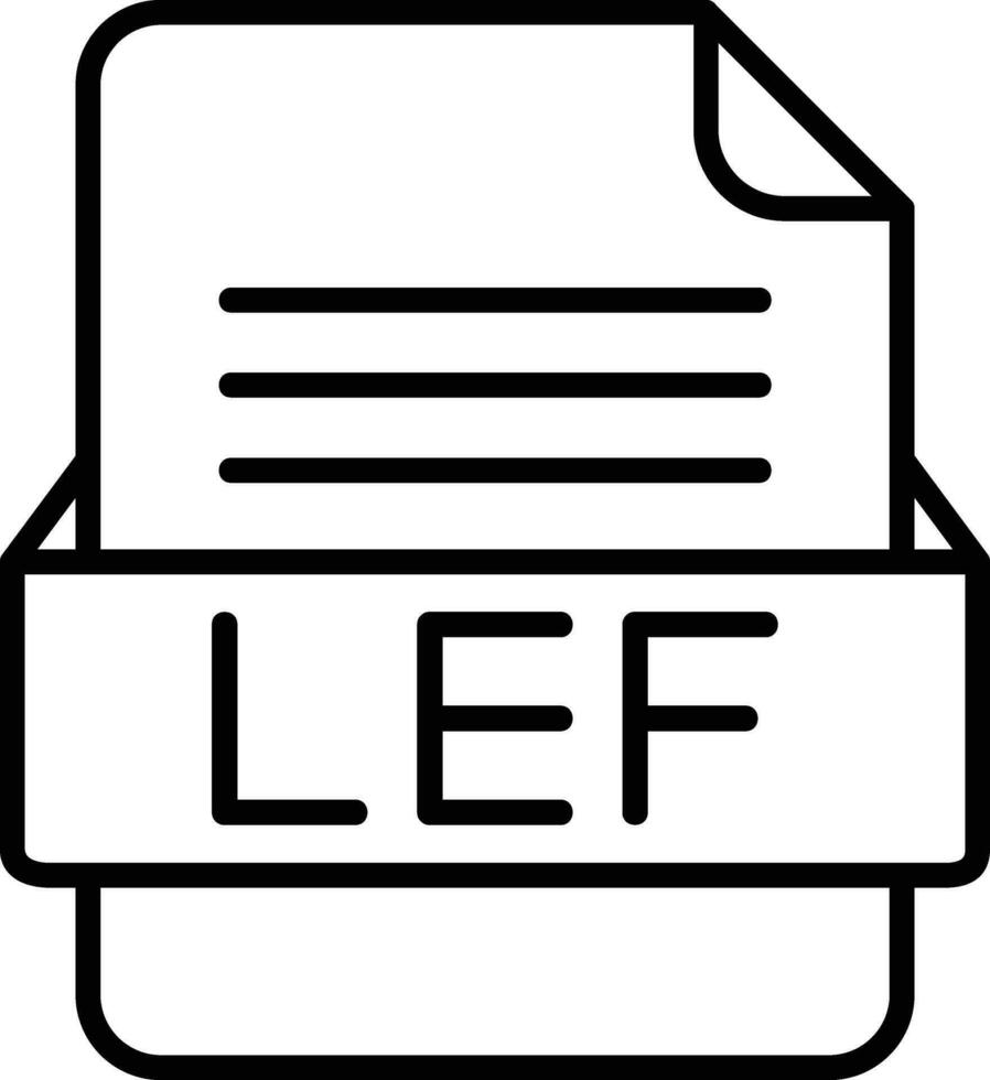 LEF File Format Line Icon vector