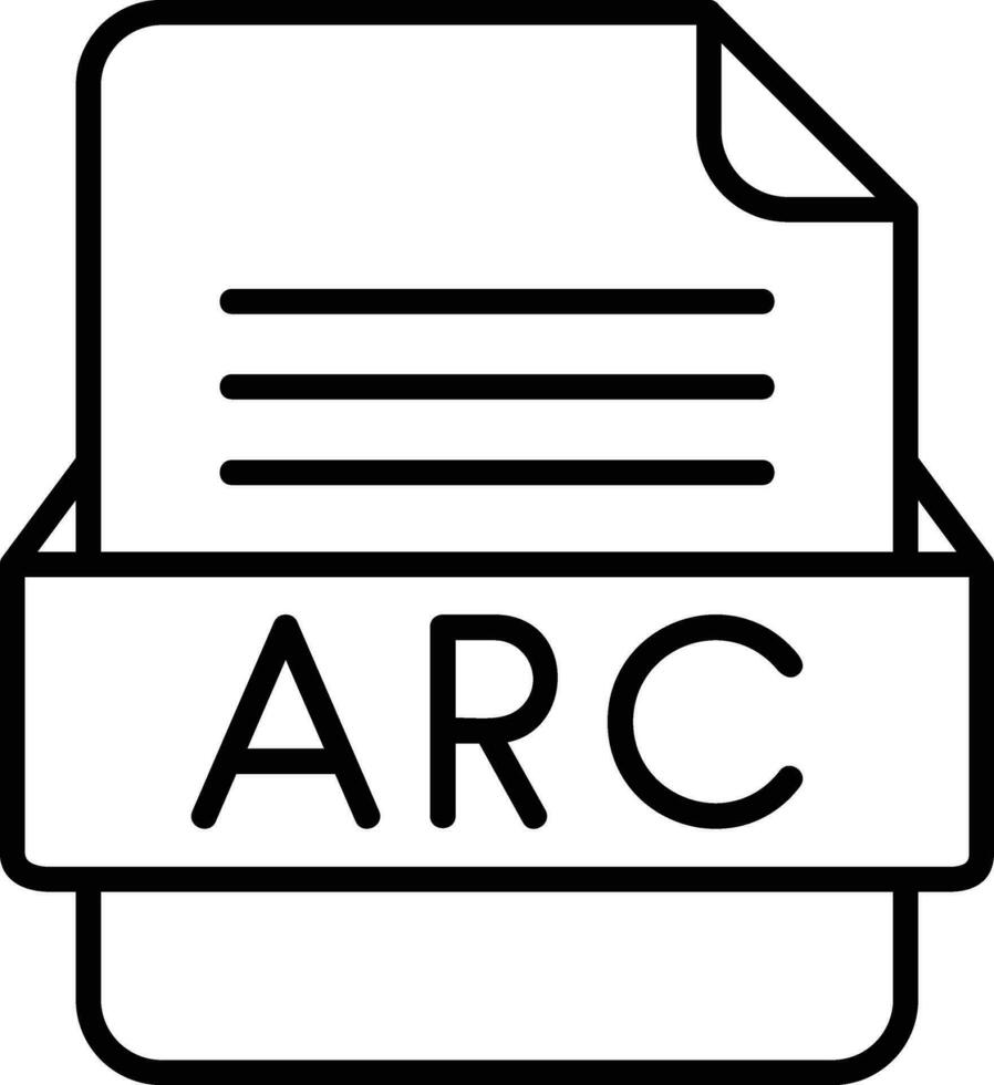 arco archivo formato línea icono vector