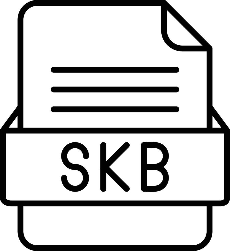 skb archivo formato línea icono vector