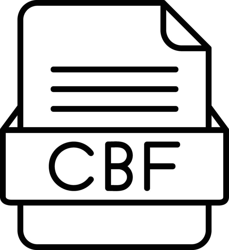 CBF File Format Line Icon vector