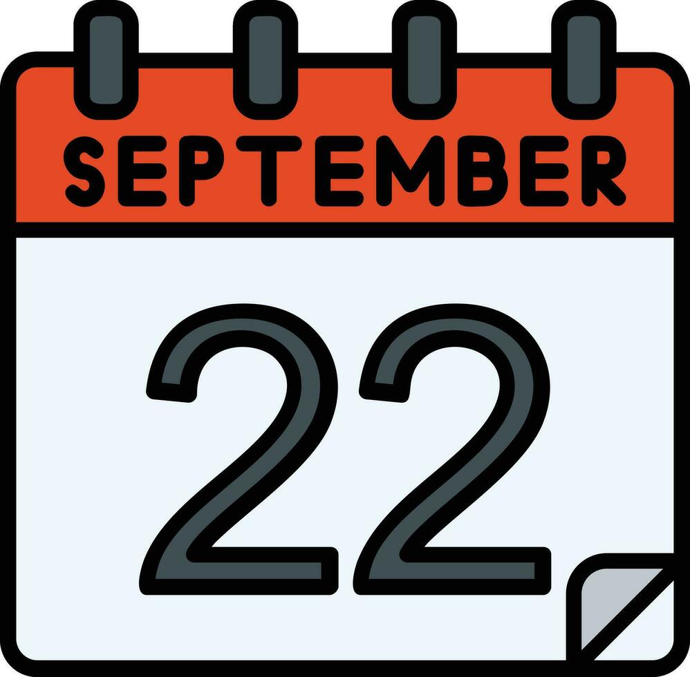 22 septiembre lleno icono vector