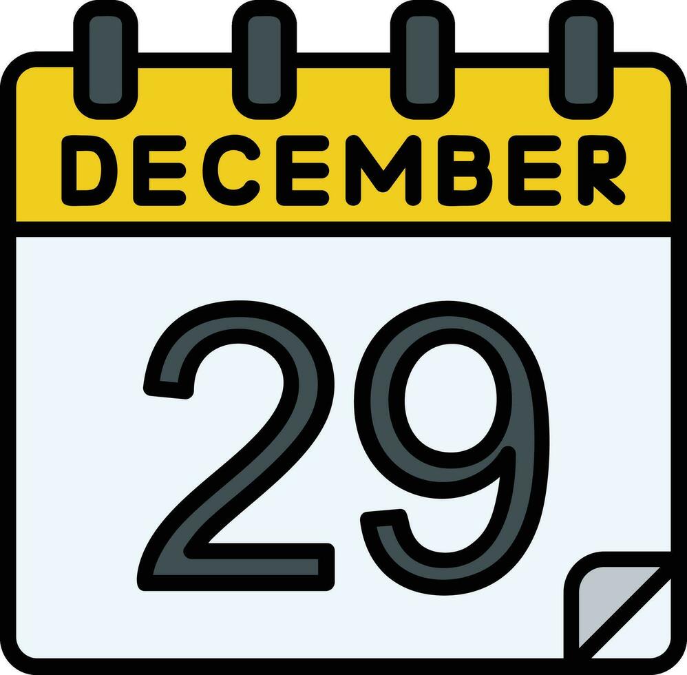 29 diciembre lleno icono vector