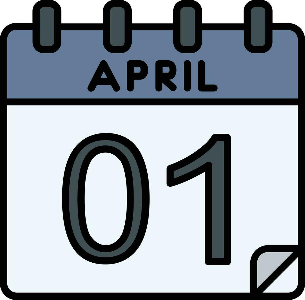 1 April Glyph Icon vector