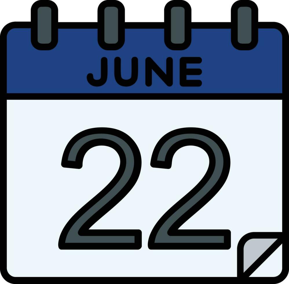 22 junio archivado icono vector