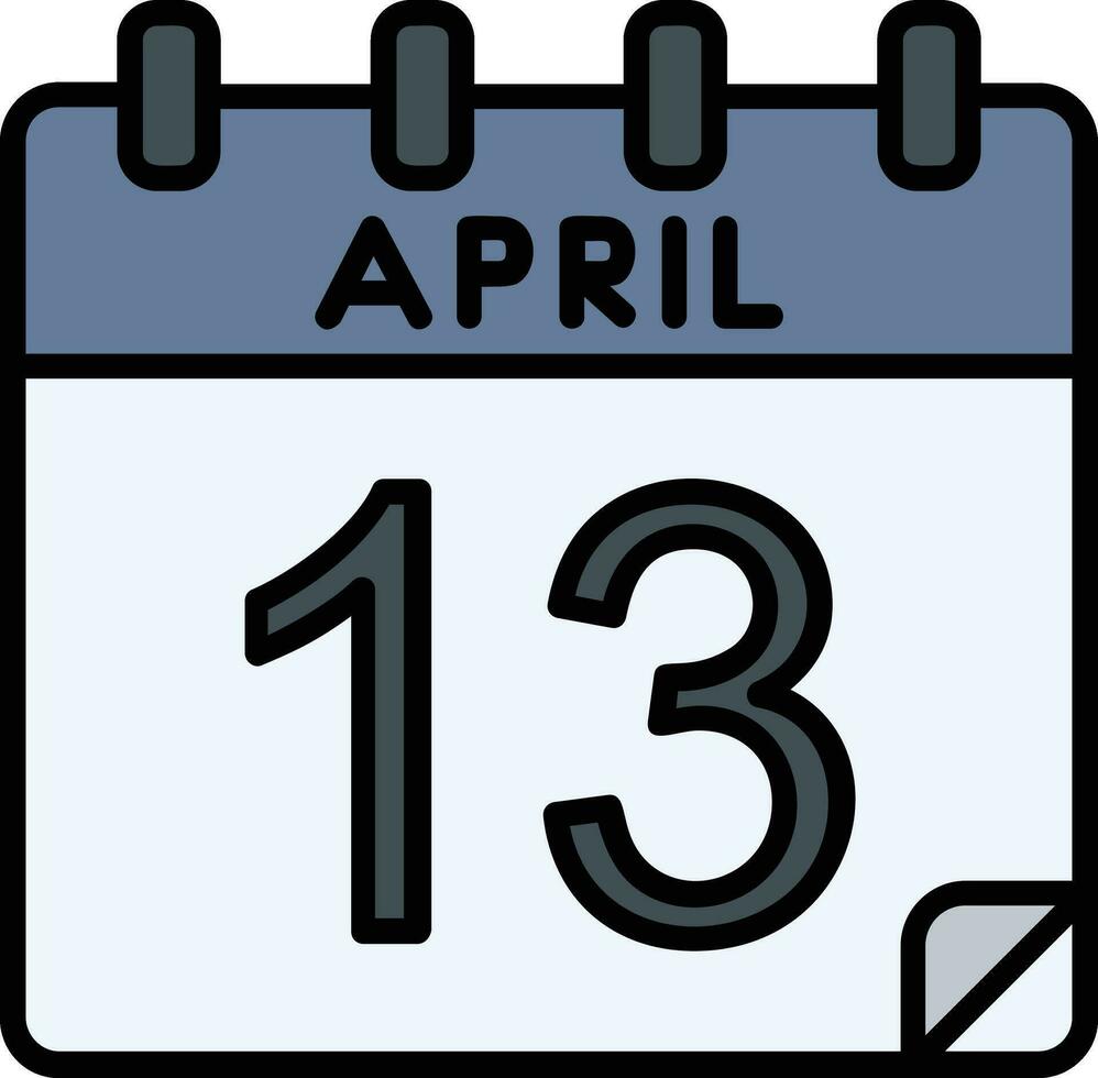 13 abril glifo icono vector