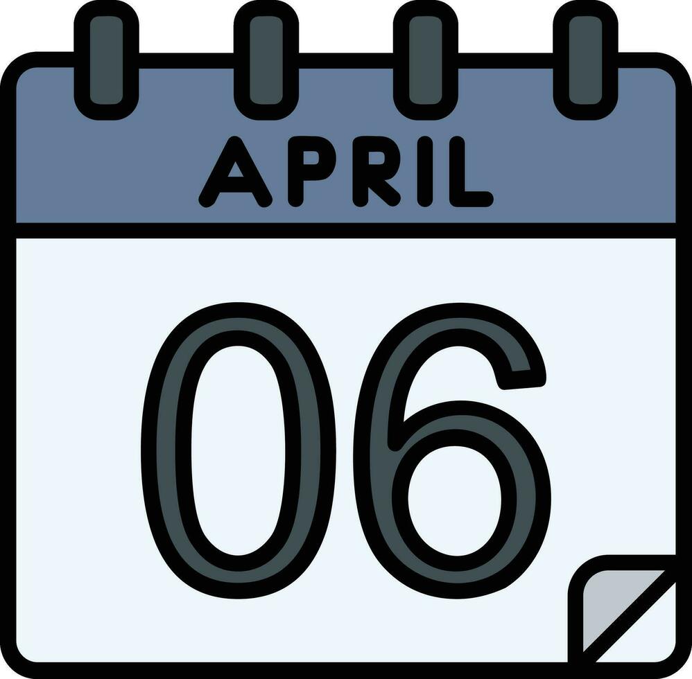 6 6 abril glifo icono vector