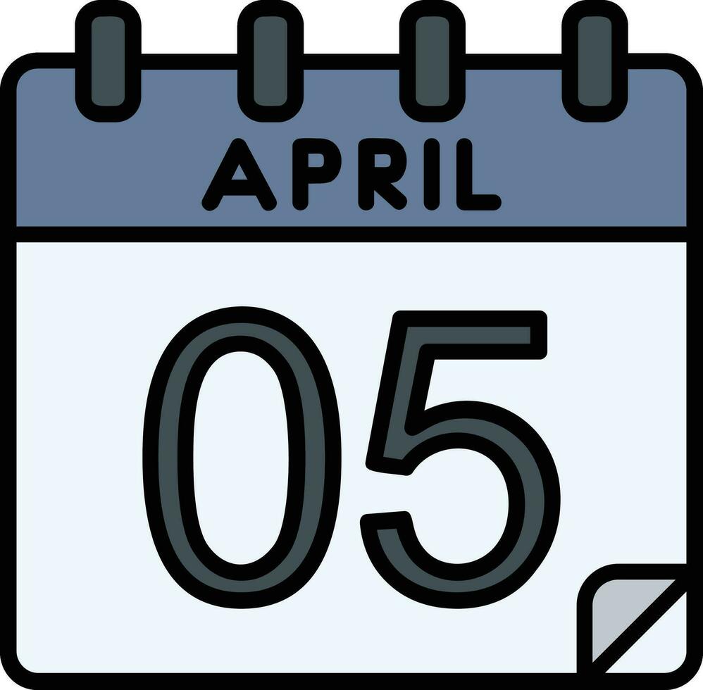 5 April Glyph Icon vector