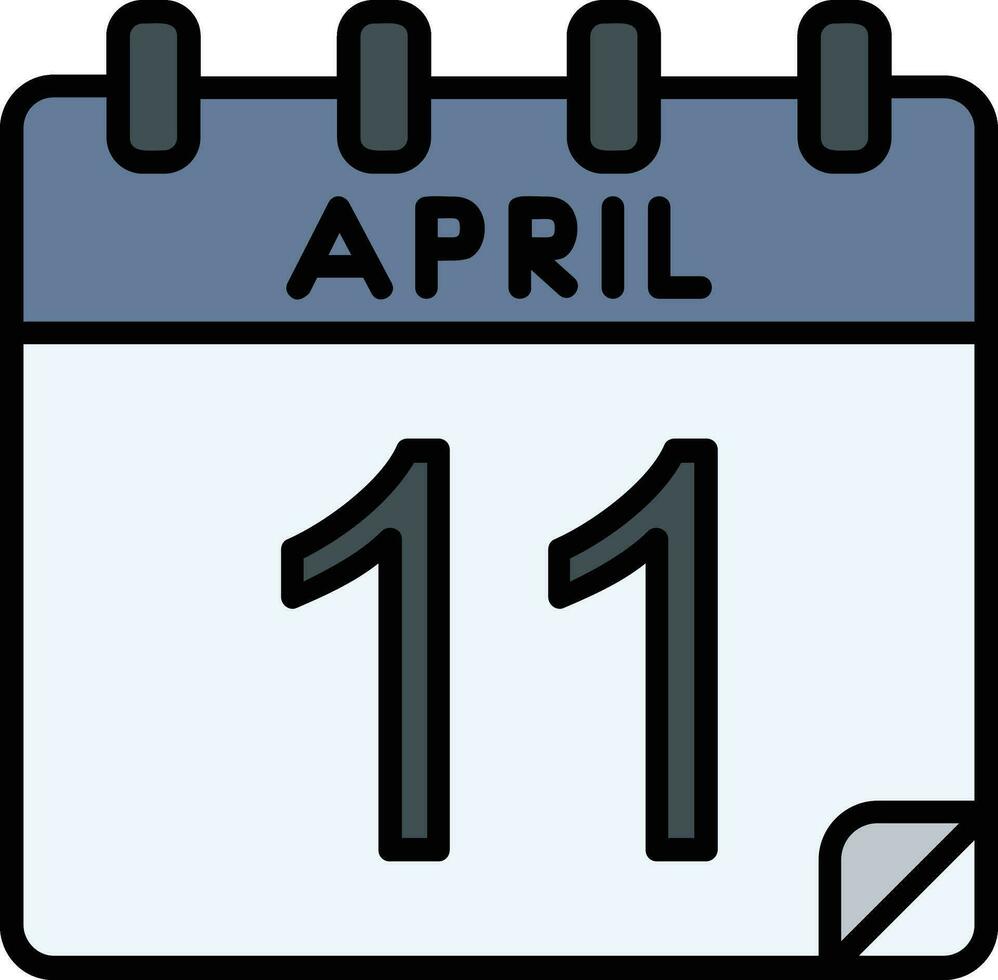 11 abril glifo icono vector