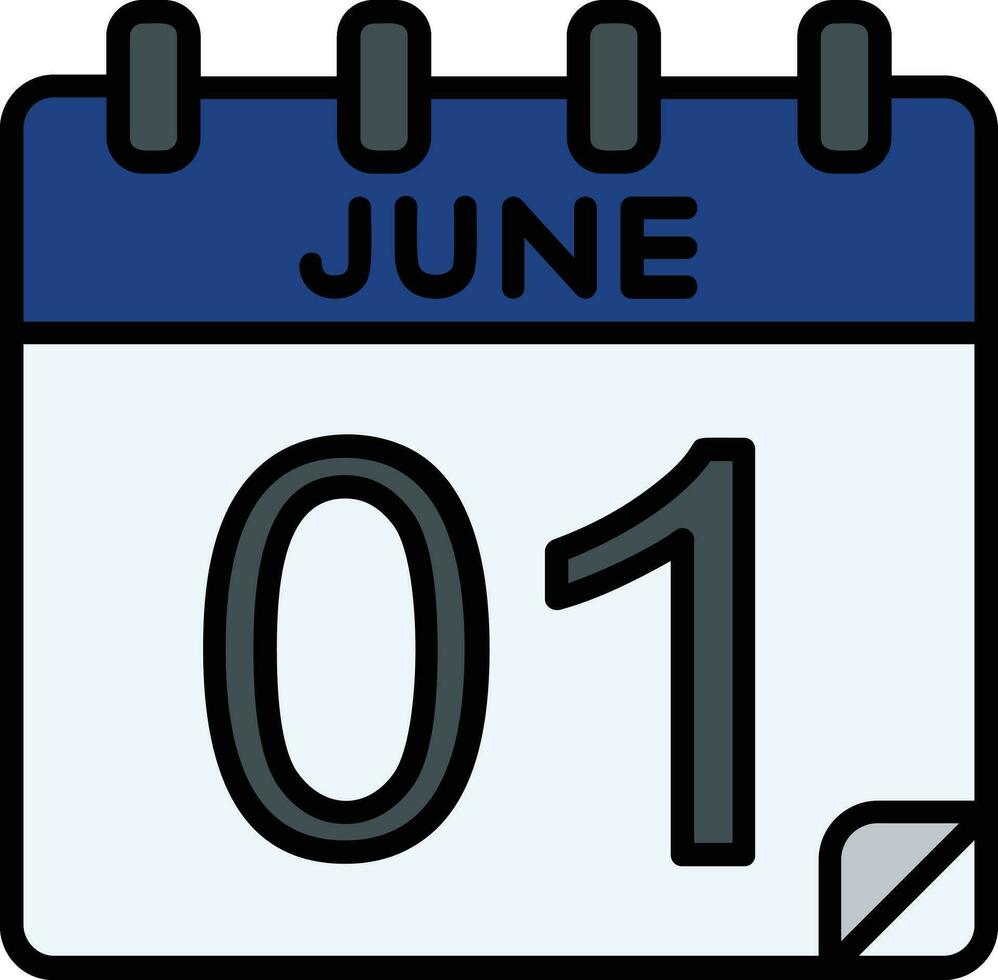 1 June Filed Icon vector