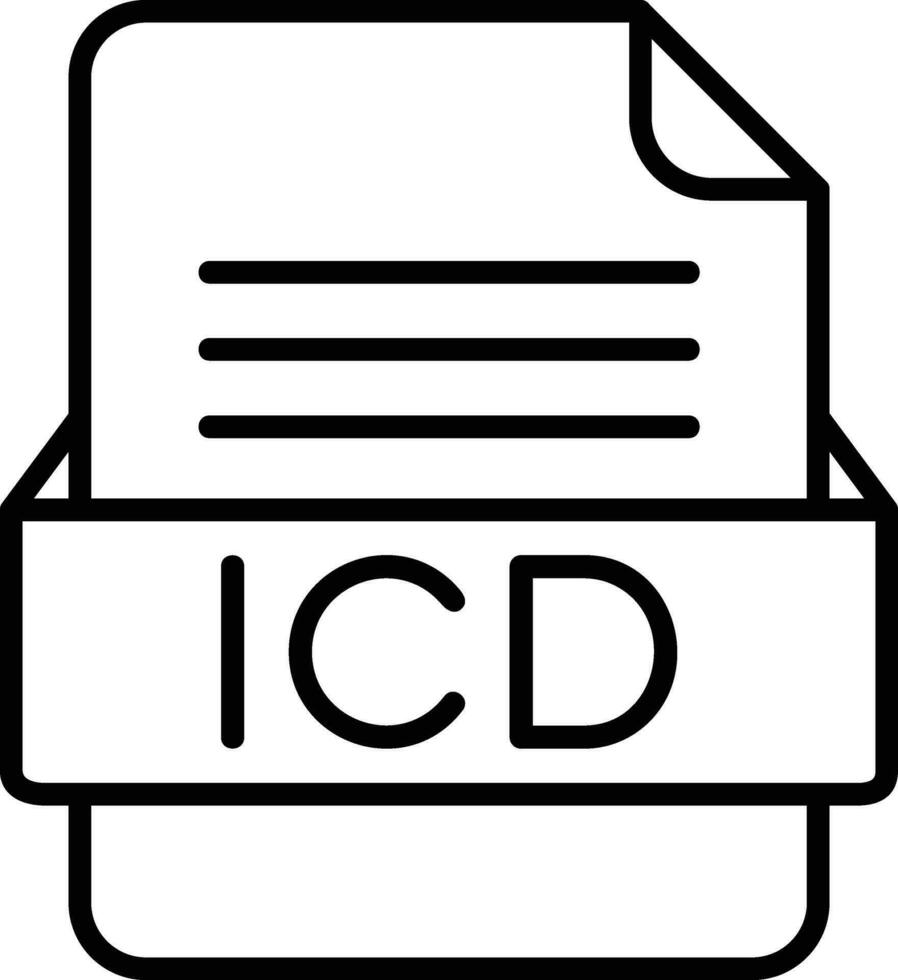 icd archivo formato línea icono vector