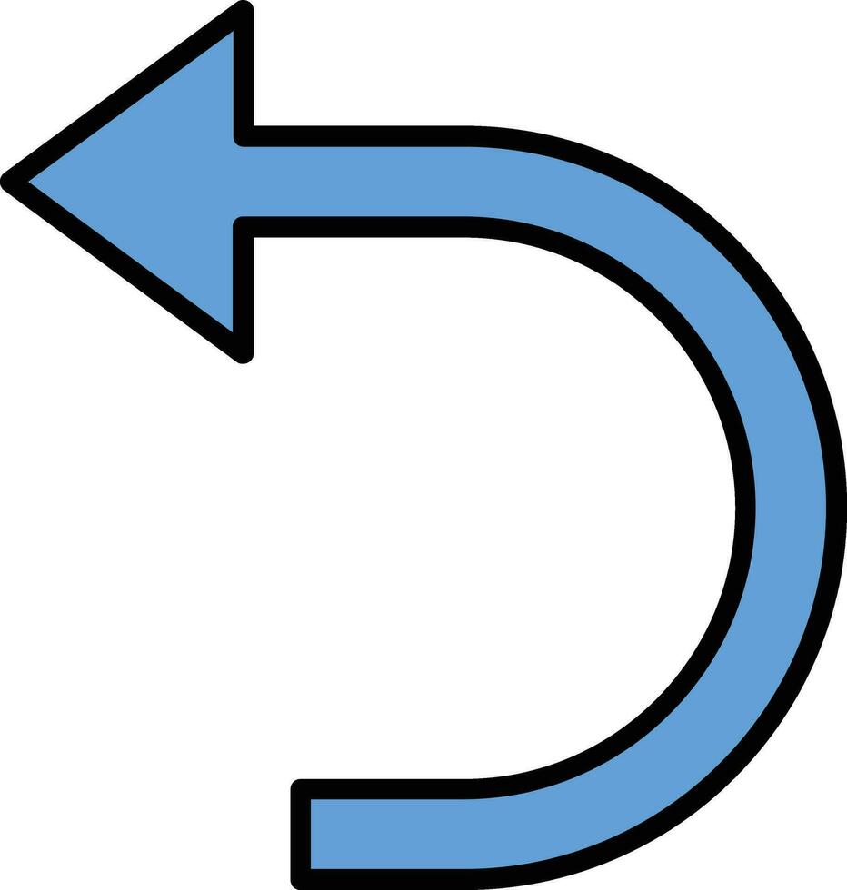Turn Back Glyph Icon vector