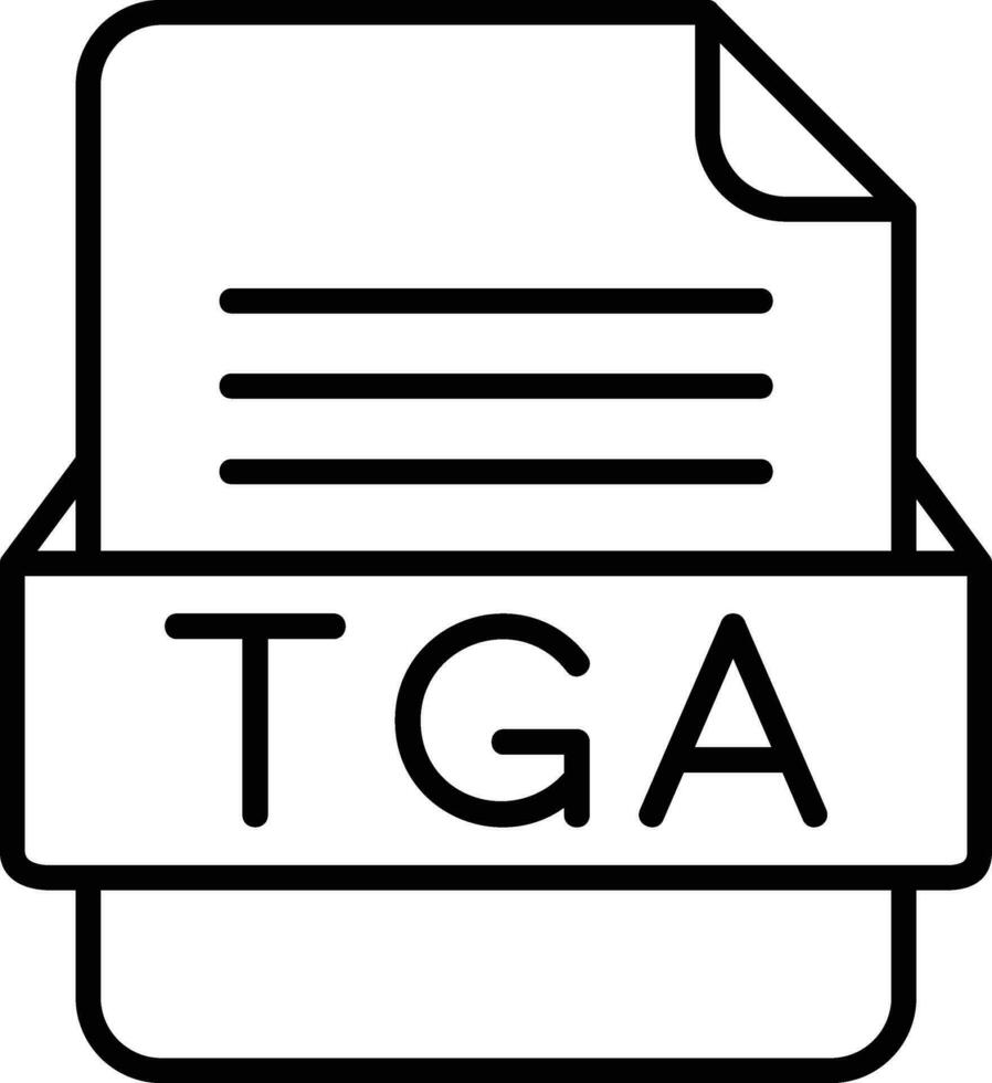 TGA File Format Line Icon vector