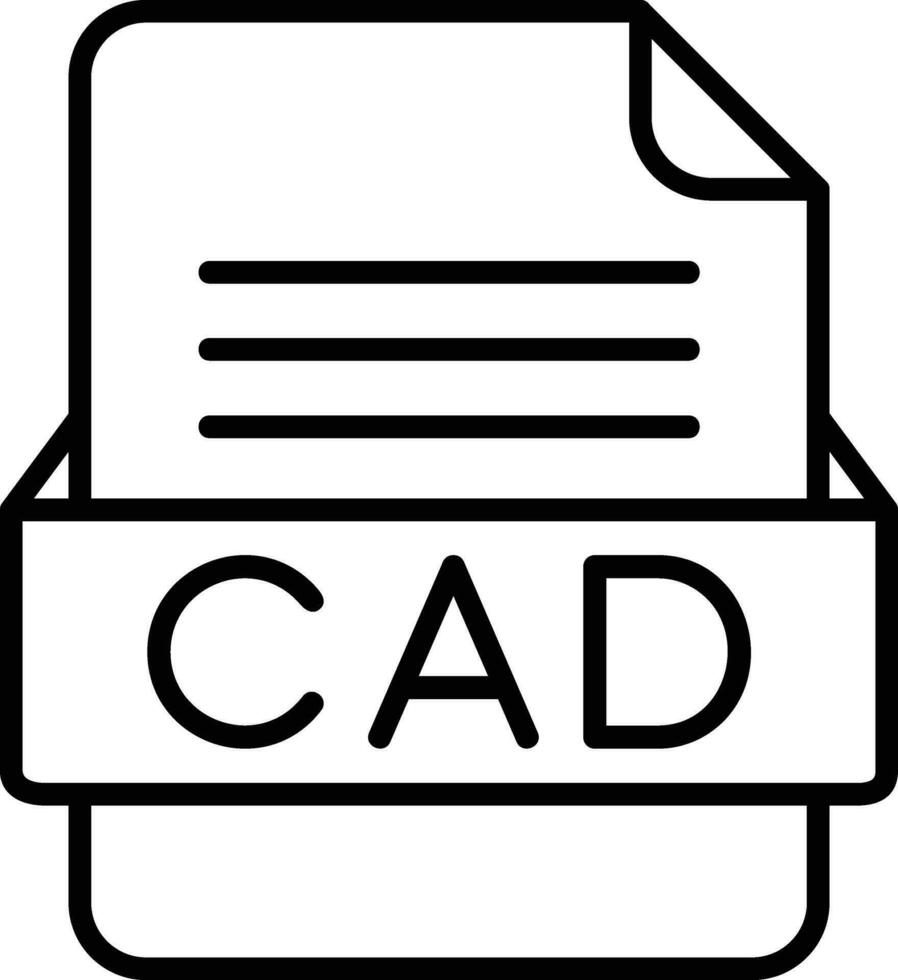 CAD File Format Line Icon vector