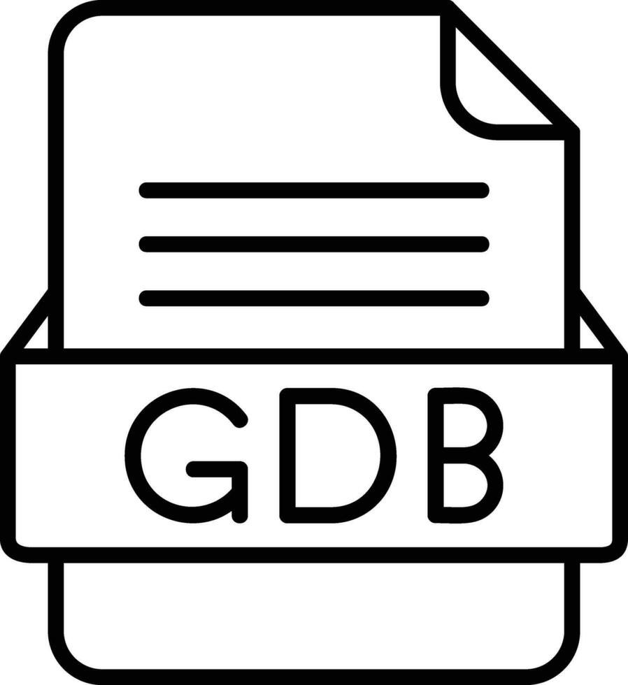 GDB File Format Line Icon vector