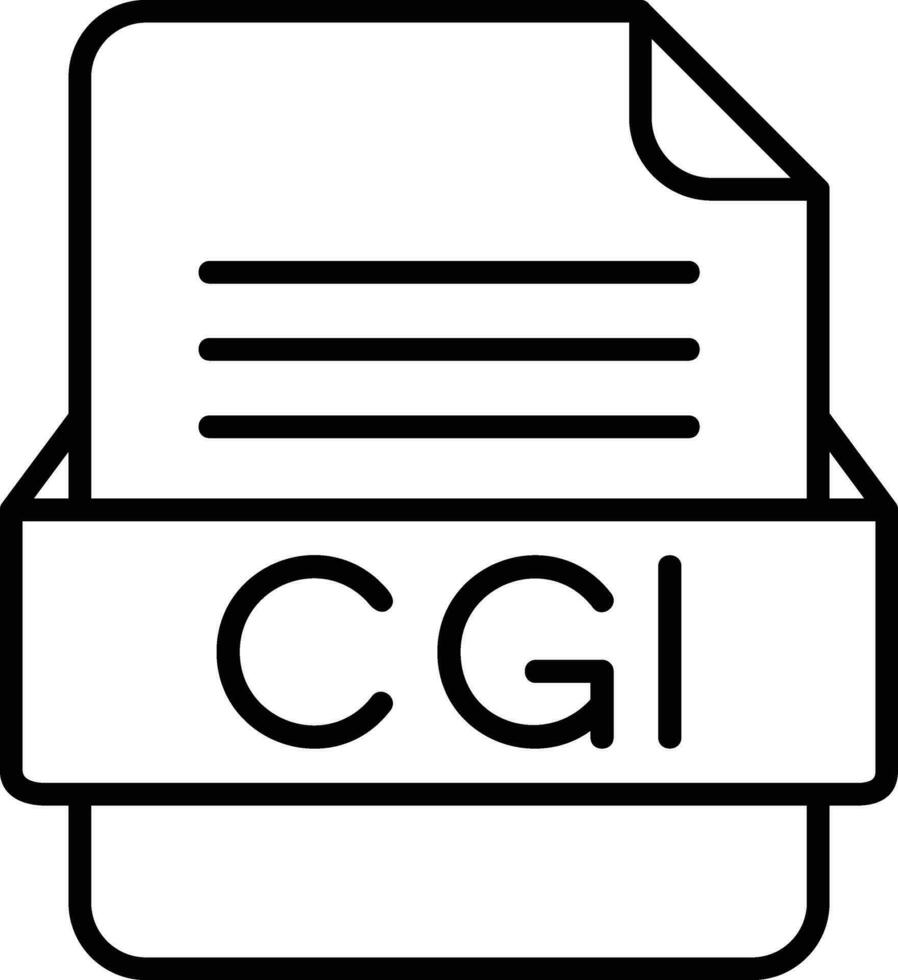 CGI File Format Line Icon vector