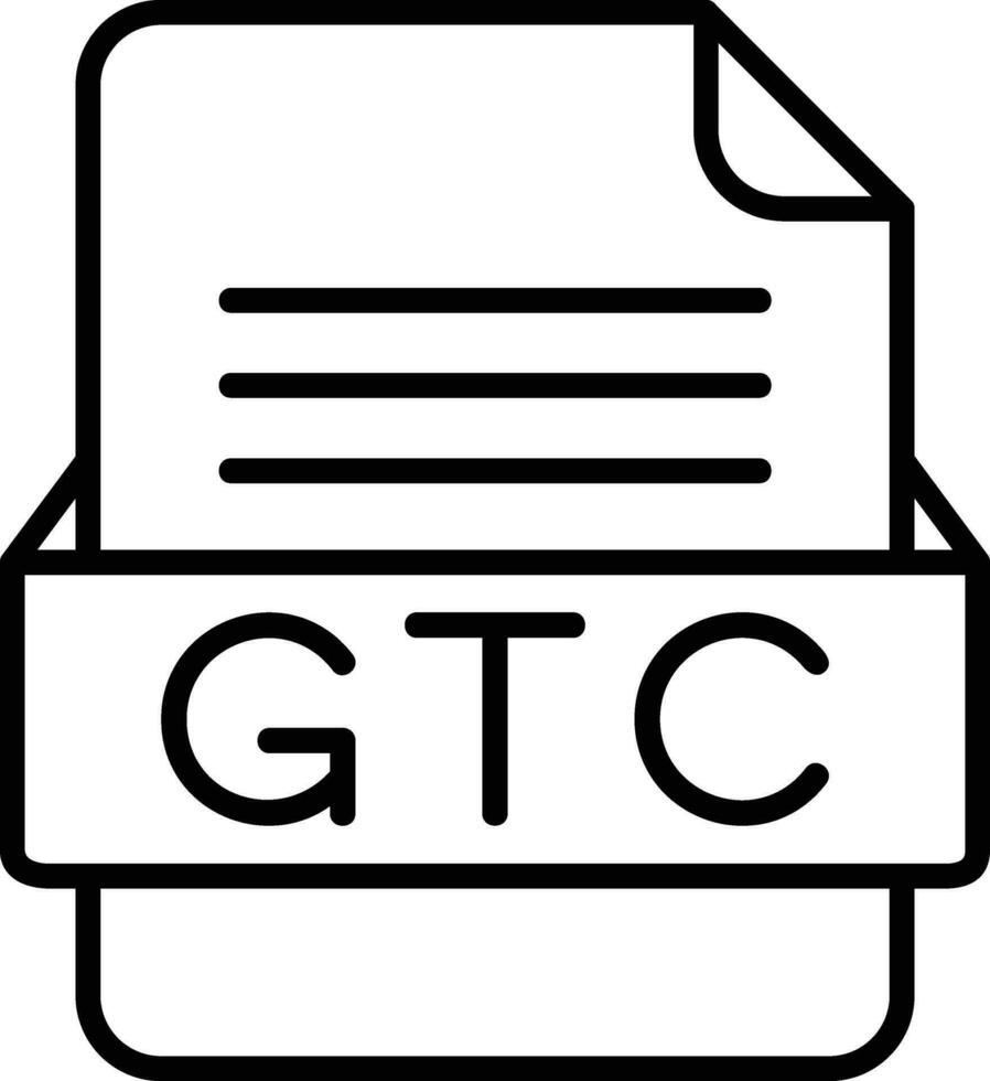 GTC File Format Line Icon vector