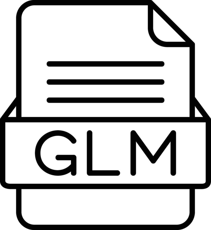 glm archivo formato línea icono vector