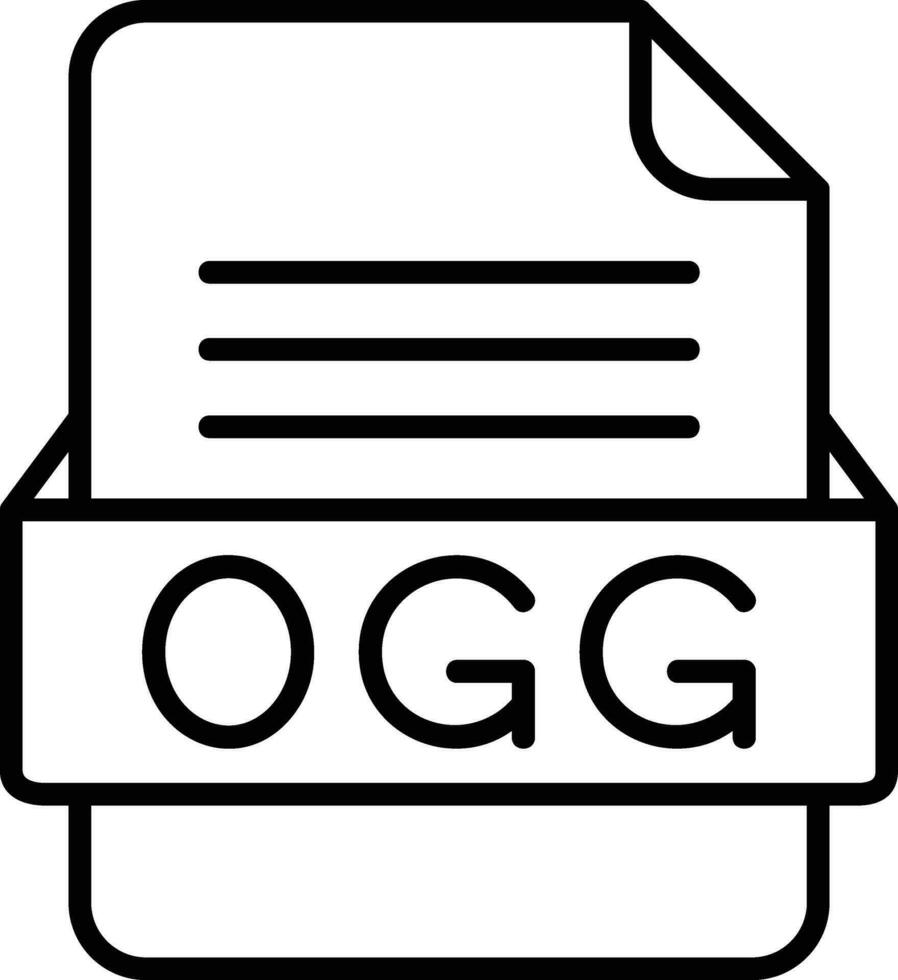 ogg archivo formato línea icono vector