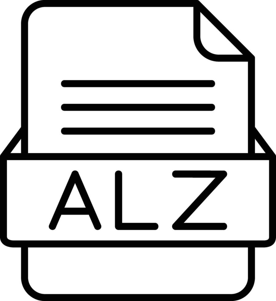 ALZ File Format Line Icon vector