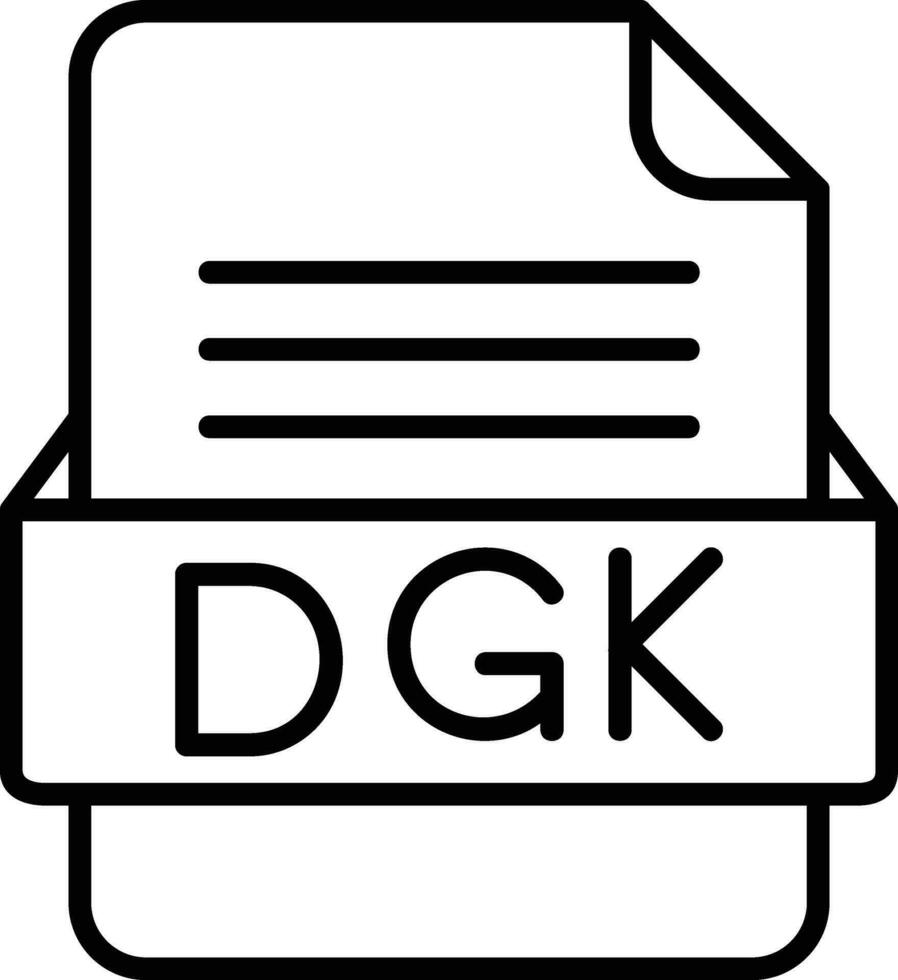 DGK File Format Line Icon vector