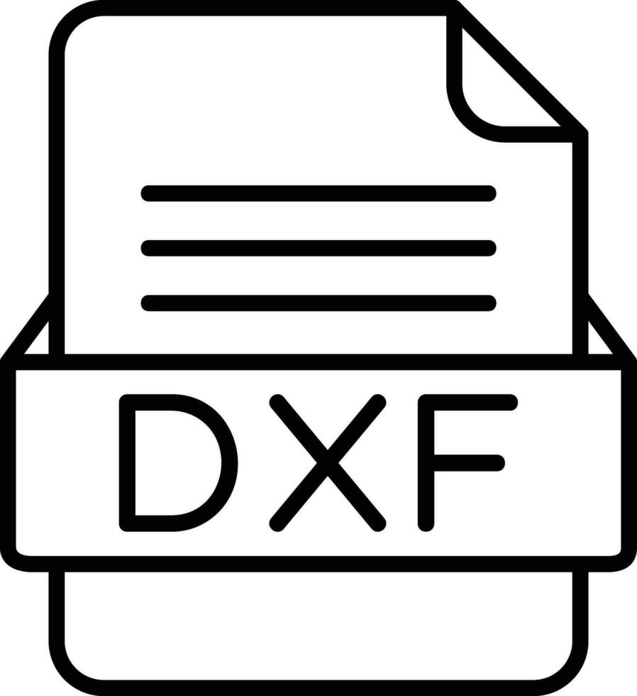 dxf archivo formato línea icono vector