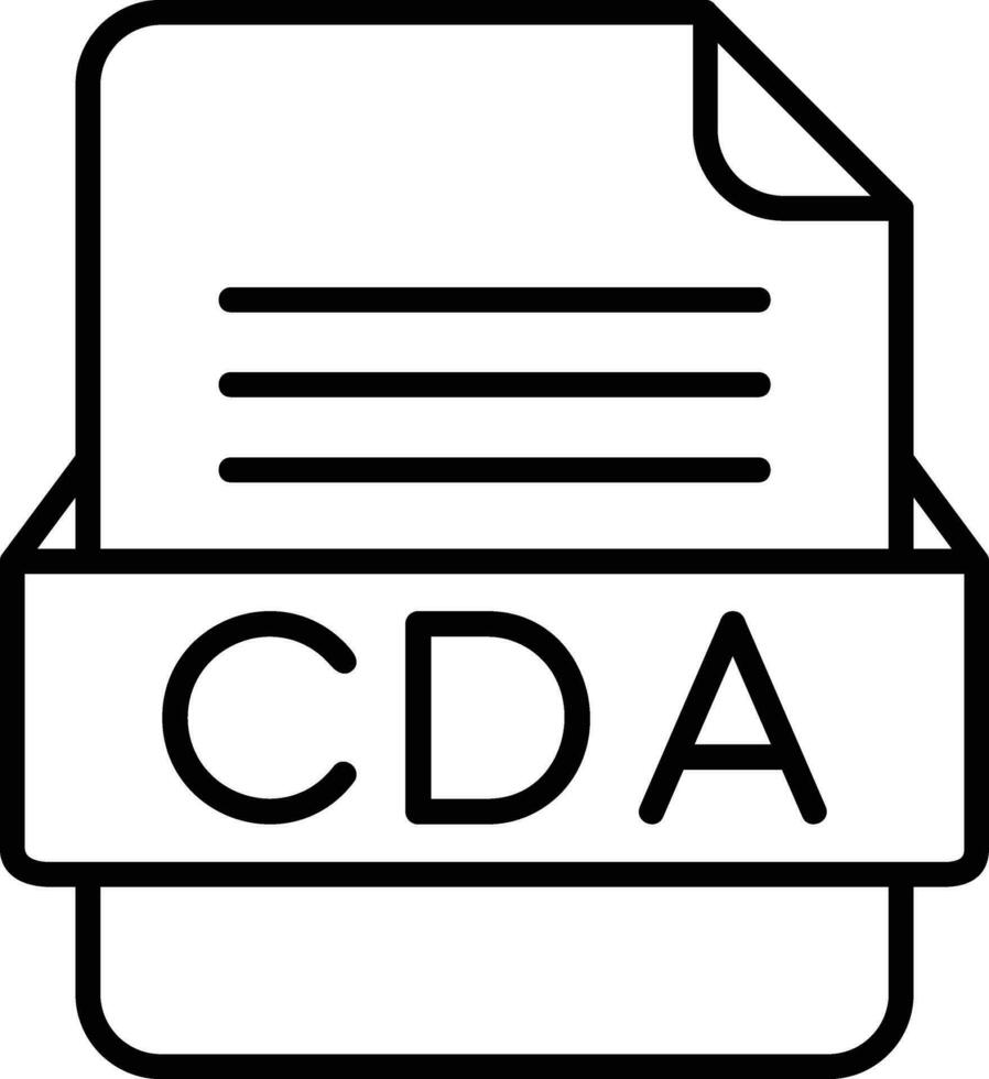 CDA File Format Line Icon vector