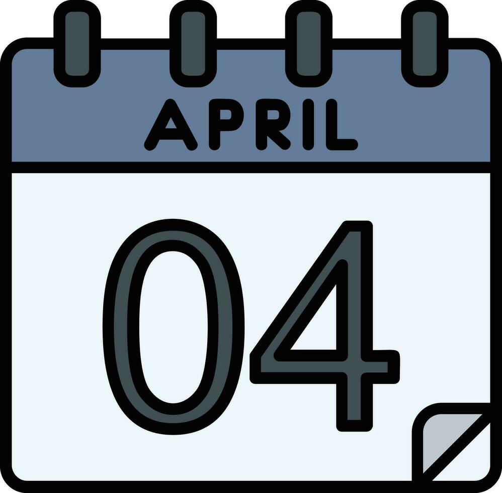 4 April Glyph Icon vector