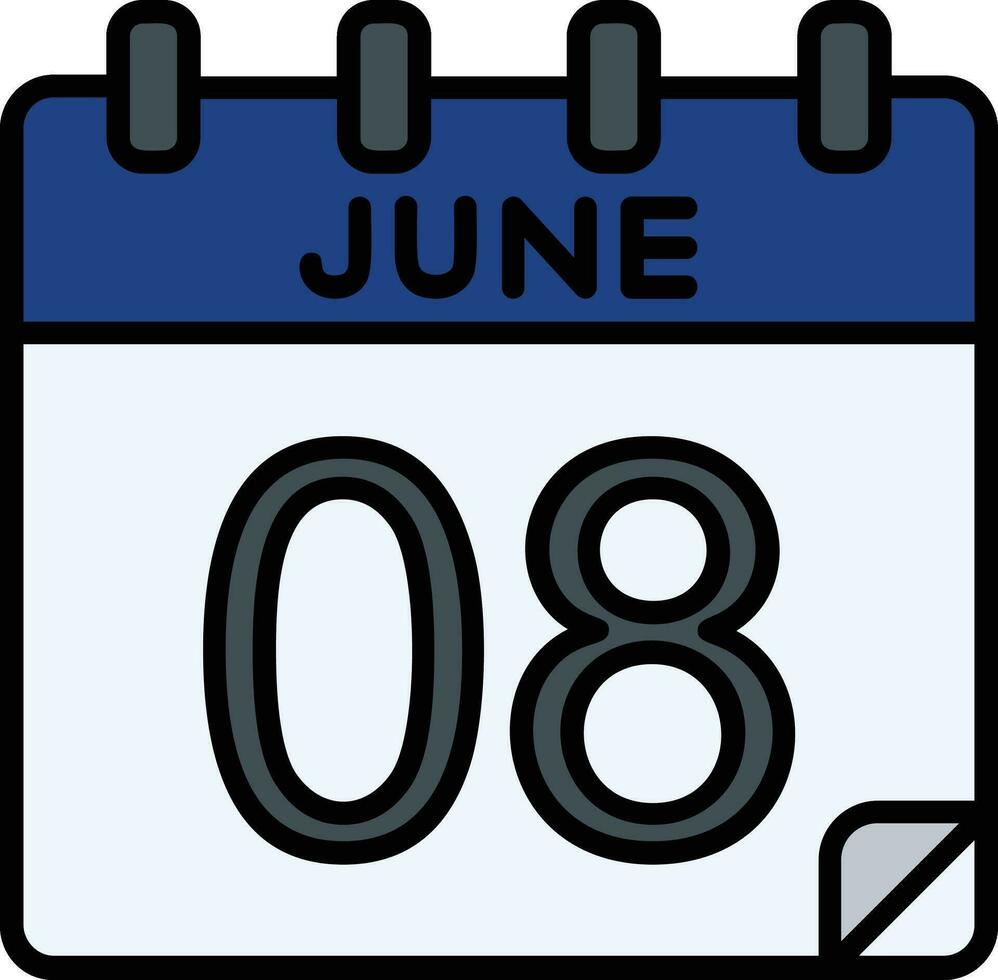 8 junio archivado icono vector
