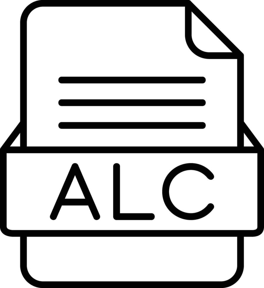 ALC File Format Line Icon vector