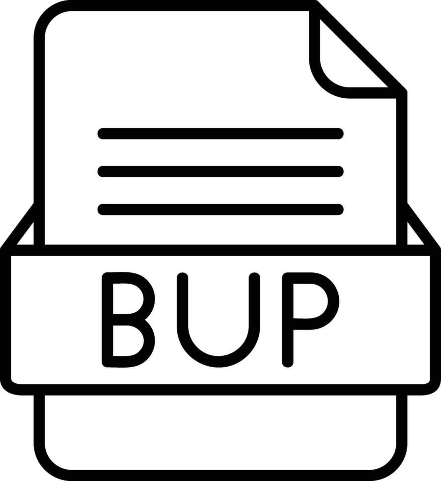 BUP File Format Line Icon vector