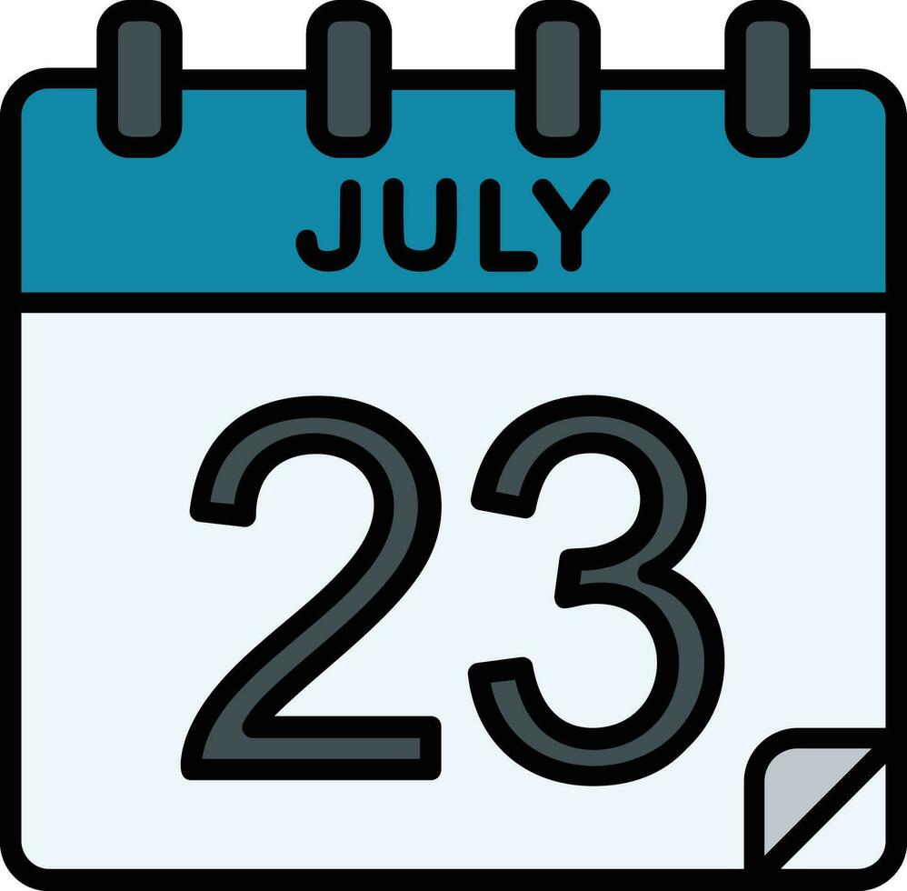 23 July Filled Icon vector