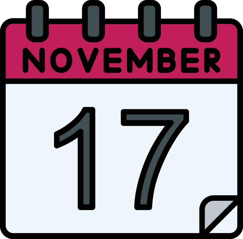 17 November Filled Icon vector