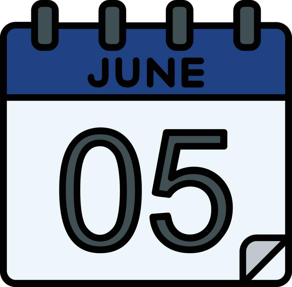 5 5 junio archivado icono vector