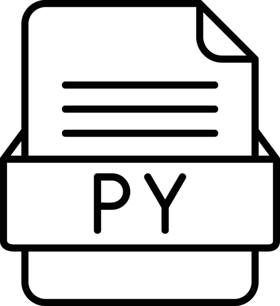 py archivo formato línea icono vector