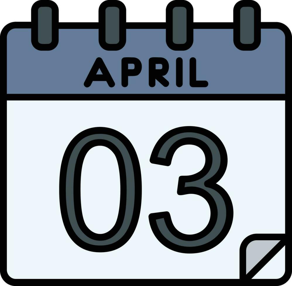 3 abril glifo icono vector