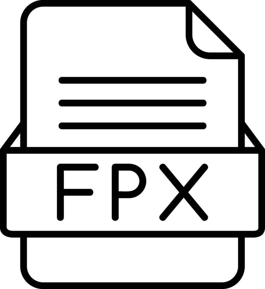 FPX File Format Line Icon vector