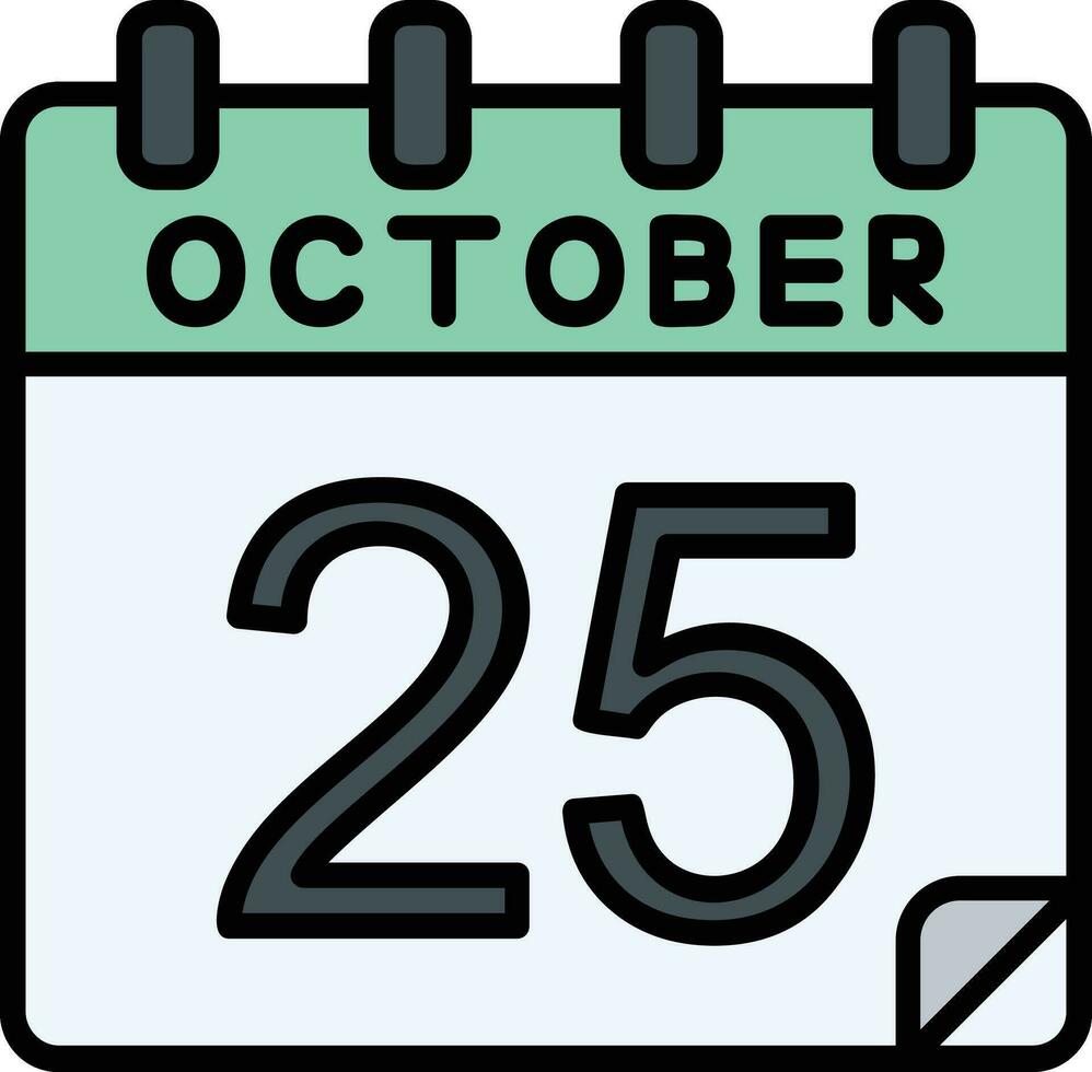 25 October Filled Icon vector