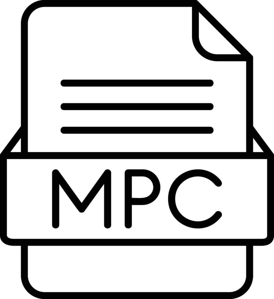 mpc archivo formato línea icono vector