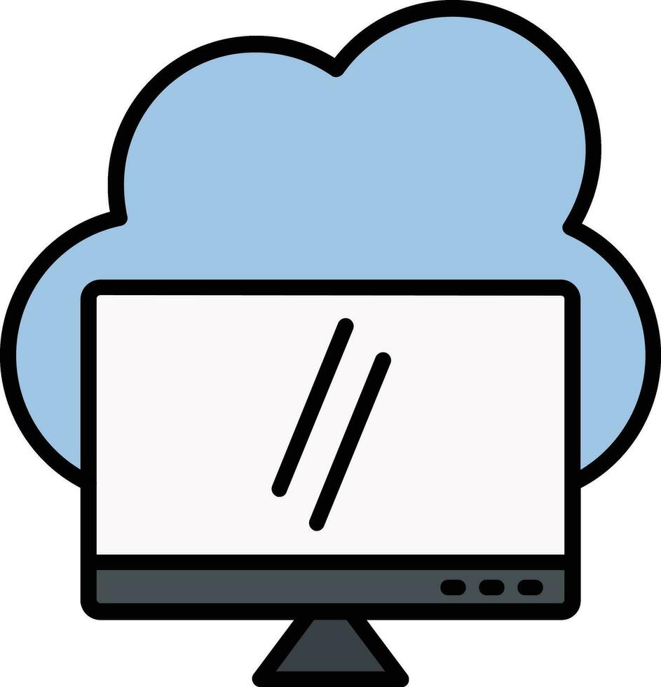 nube informática lleno icono vector