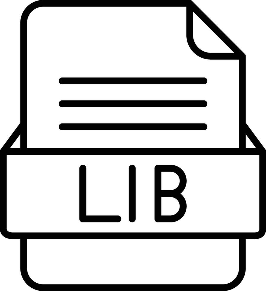 LIB File Format Line Icon vector