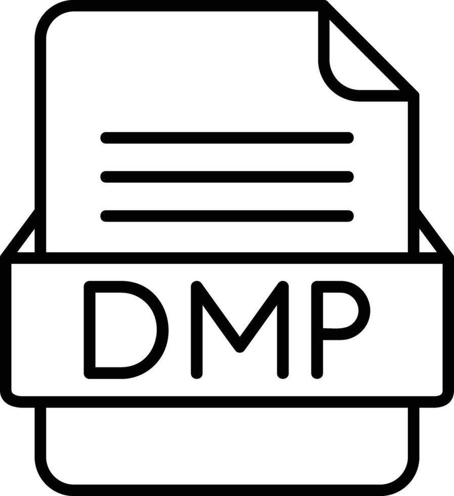 dmp archivo formato línea icono vector