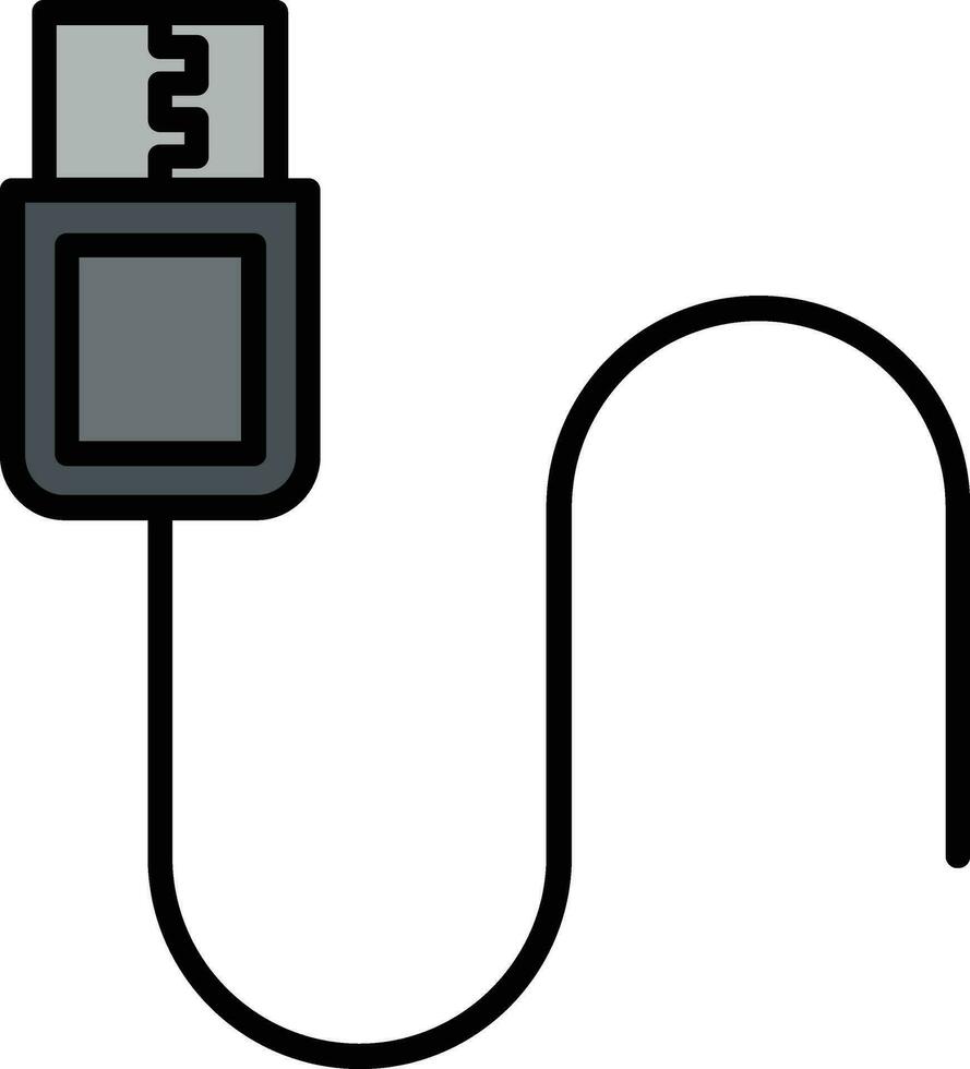 USB conexión lleno icono vector