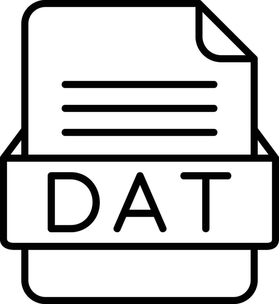 DAT File Format Line Icon vector