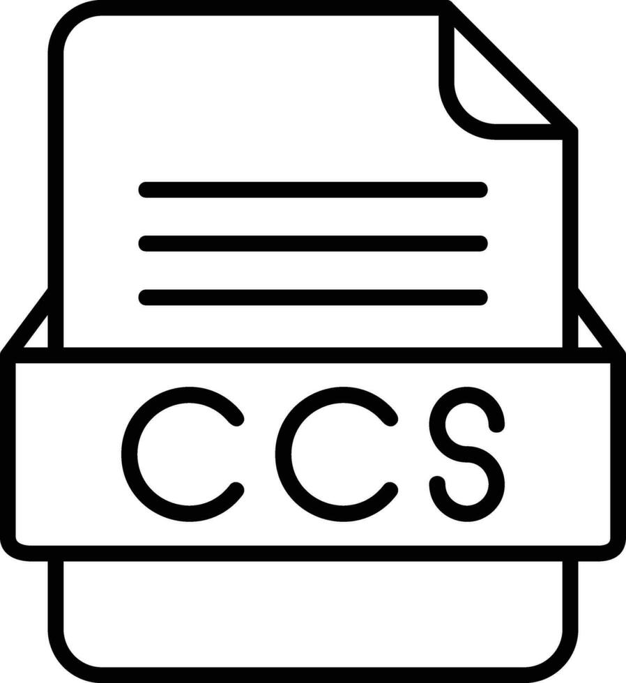 CCS File Format Line Icon vector