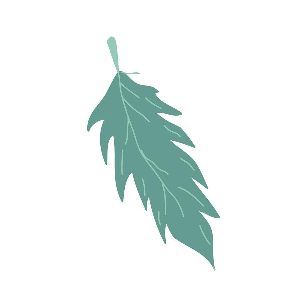 Hand drawn elements bird feathers wild tribe. vector