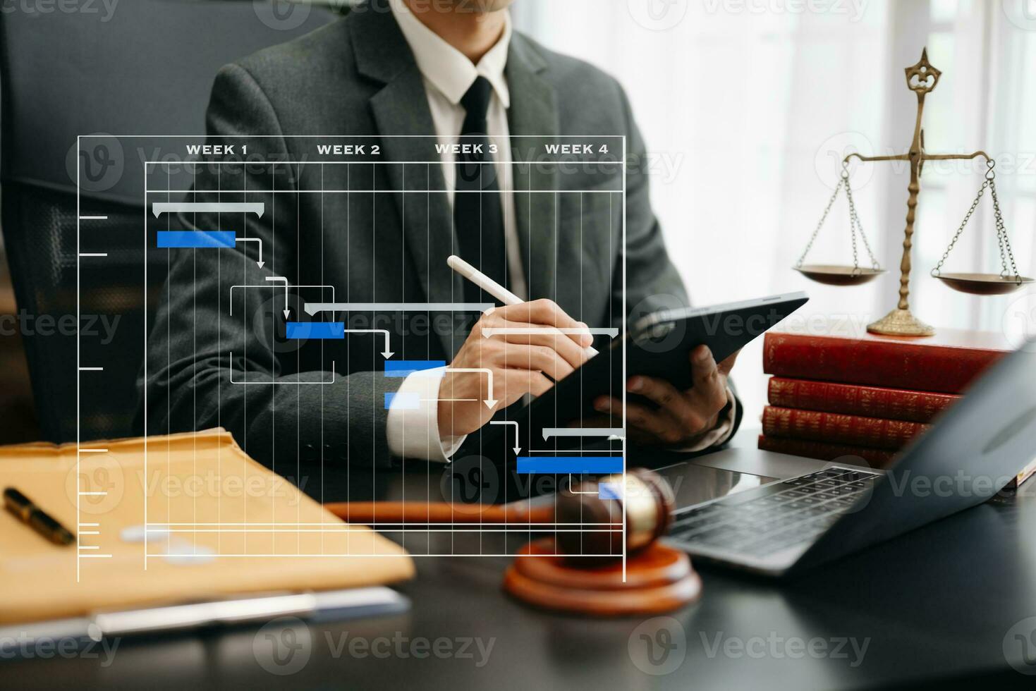 Business and Male lawyer or judge consult having team meeting with client, Law and Legal services concept.Customer service good cooperation in office photo