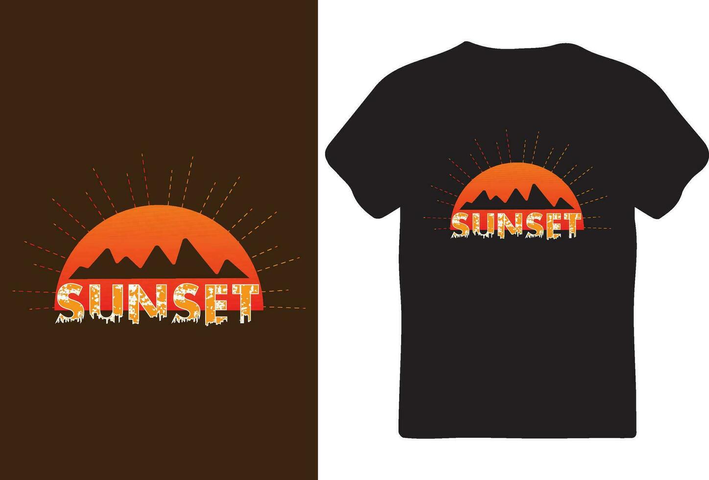 Sunset T-Shirt Design for You vector